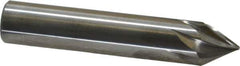 Made in USA - 3/8" Shank Diam, 7 Flute 60° Solid Carbide Countersink - Bright Finish, 2" OAL, Right Hand Cut - Exact Industrial Supply