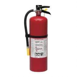 Kidde - 10 Lb, 4-A:60-B:C Rated, Dry Chemical Fire Extinguisher - 5.21" Diam x 19.52" High, 195 psi, 20' Discharge in 21 sec, Rechargeable, Steel Cylinder - Exact Industrial Supply