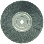 8" Diameter - 5/8" Arbor Hole - Crimped Stainless Straight Wheel - Exact Industrial Supply