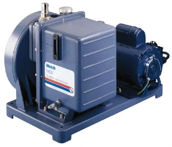 Welch Vacuum - 1 hp Rotary Vane Vaccum Pump - 115 Volts, 10.6 CFM, 20" Long x 14.1" Wide x 15.4" High - Exact Industrial Supply