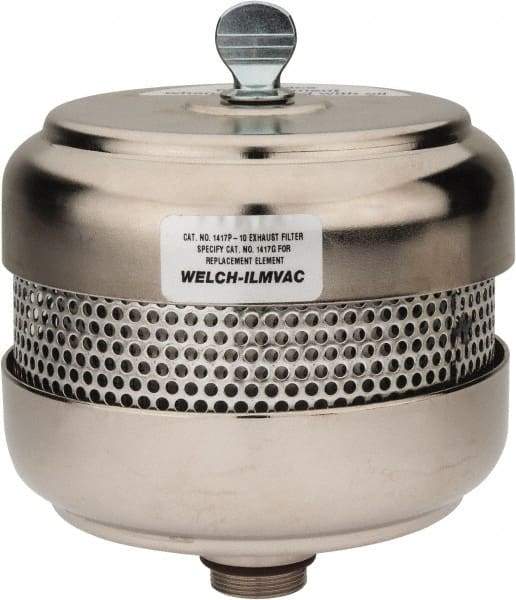 Welch Vacuum - Standard Open Exhaust Filter - For Use with 1402, 1376, 8920 & 8925, 5" Diam x 6-1/4" High - Exact Industrial Supply