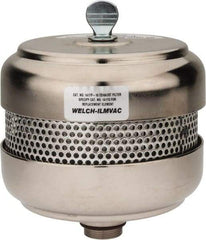 Welch Vacuum - Standard Open Exhaust Filter - For Use with 1402, 1376, 8920 & 8925, 5" Diam x 6-1/4" High - Exact Industrial Supply