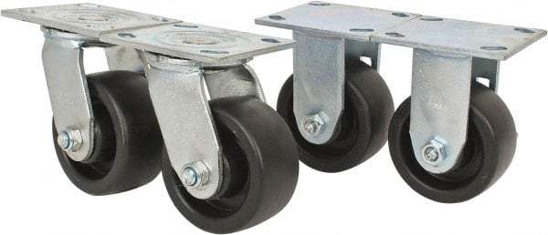 Jobox - Tool Box Steel/Rubber Caster Set - Brown, For All JOBOX Cabinets - Exact Industrial Supply