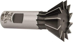 Interstate - 1-7/8" Diam x 13/16" Width of Cut, 60° Included Angle, High Speed Steel Dovetail Cutter - 7/8" Shank Diam, 3-1/4" Overall Length, Uncoated - Exact Industrial Supply