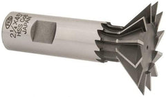 Interstate - 2-1/4" Diam x 1-1/16" Width of Cut, 45° Included Angle, Cobalt Dovetail Cutter - 1" Shank Diam, 2-11/16" Shank Length, 3-3/4" Overall Length - Exact Industrial Supply