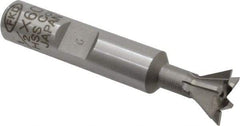 Interstate - 1/2" Diam x 7/32" Width of Cut, 60° Included Angle, Cobalt Dovetail Cutter - 3/8" Shank Diam, 2-1/8" Overall Length, Uncoated - Exact Industrial Supply