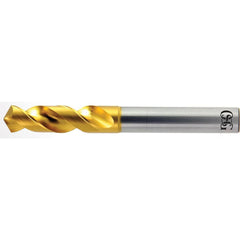 Screw Machine Length Drill Bit: 0.8268″ Dia, 120 °, High Speed Steel Coated, Right Hand Cut, Spiral Flute, Straight-Cylindrical Shank, Series 1100