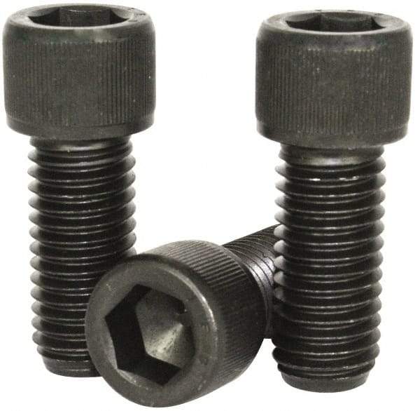 Value Collection - #4-40 UNC Hex Socket Drive, Socket Cap Screw - Alloy Steel, Black Oxide Finish, Fully Threaded, 1/4" Length Under Head - Exact Industrial Supply