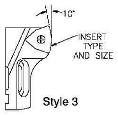 Parlec - Series Twin Bore Roughing, Right Hand Cut, Boring Cartridge - WCMX 08 Insert, 10° Lead Angle - Exact Industrial Supply