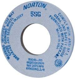 Norton - 12" Diam x 5" Hole x 1" Thick, J Hardness, 46 Grit Surface Grinding Wheel - Ceramic, Type 1, Coarse Grade, 2,070 Max RPM, Vitrified Bond, No Recess - Exact Industrial Supply