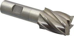 Interstate - 1-1/8", 1-1/2" LOC, 3/4" Shank Diam, 3-7/8" OAL, 6 Flute, Cobalt Square End Mill - Single End, Uncoated, Spiral Flute, 30° Helix, Centercutting, Right Hand Cut, Right Hand Flute - Exact Industrial Supply