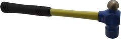Vaughan Bushnell - 1-1/2 Lb Head Ball Pein Hammer - Fiberglass Handle, 15" OAL, Fiberglass with Cushion Grip - Exact Industrial Supply
