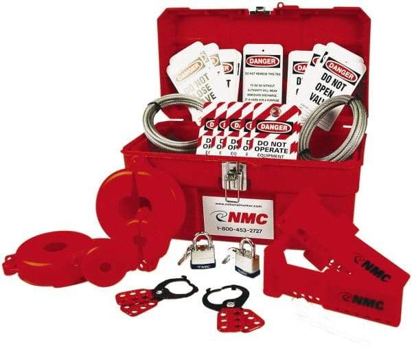 NMC - 32 Piece Valve Lockout Kit - Keyed Differently, Comes in Pouch - Exact Industrial Supply