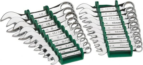 SK - 20 Piece, 3/8 to 15/16", Combination Wrench Set - Exact Industrial Supply