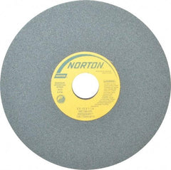 Norton - 8" Diam x 1-1/4" Hole x 1/2" Thick, I Hardness, 100 Grit Surface Grinding Wheel - Silicon Carbide, Type 1, Fine Grade, 3,600 Max RPM, Vitrified Bond, No Recess - Exact Industrial Supply