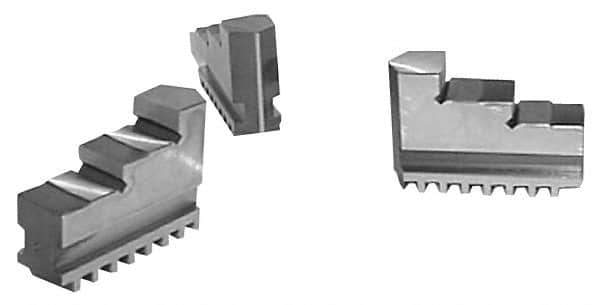 Buck Chuck Company - 15" Max Chuck Diam Compatibility, Steel Tongue & Groove Hard Lathe Top Jaws - 2" High - Exact Industrial Supply