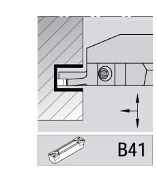 Kennametal - 3mm Groove Width, 14mm Max Depth of Cut, Right Hand Cut, A4M-A Indexable Grooving Blade - 3 Seat Size, Series A4 - Exact Industrial Supply