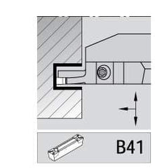 Kennametal - 3mm Groove Width, 14mm Max Depth of Cut, Left Hand Cut, A4M-B Indexable Grooving Blade - 3 Seat Size, Series A4 - Exact Industrial Supply