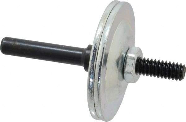 Made in USA - 1/4" Hole, Wheel Mandrel - 5/8" Max Wheel Width, 1/4" Shank Diam, 2-1/2" OAL - Exact Industrial Supply