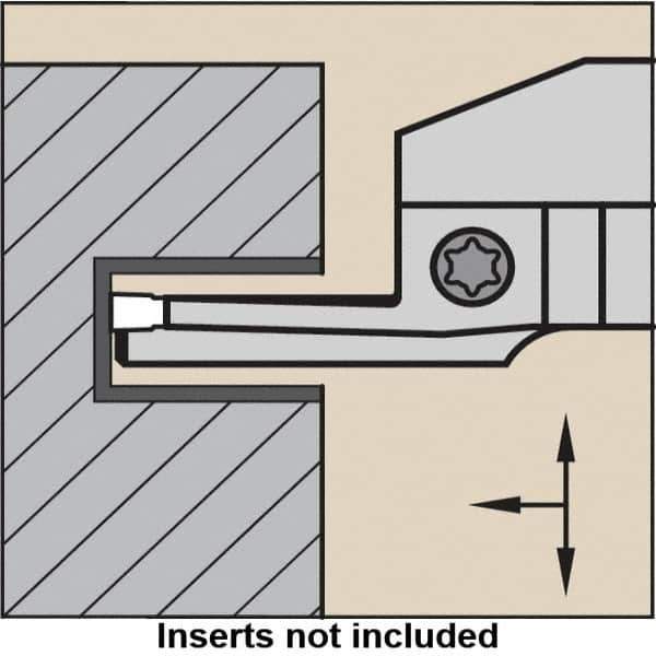 Kennametal - 2mm Groove Width, 12mm Max Depth of Cut, Left Hand Cut, A4M-B Indexable Grooving Blade - 2 Seat Size, Series A4 - Exact Industrial Supply