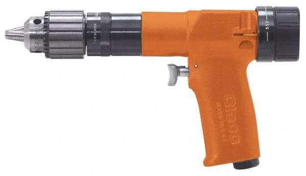 Cleco - 3/8" Keyed Chuck - Pistol Grip Handle, 1,250 RPM, 0.7 hp, 90 psi - Exact Industrial Supply