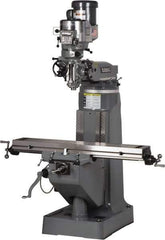 Bridgeport - 9" Table Width x 49" Table Length, Variable Speed Pulley Control, 3 Phase Knee Milling Machine - R8 Spindle Taper, 2 hp - Exact Industrial Supply