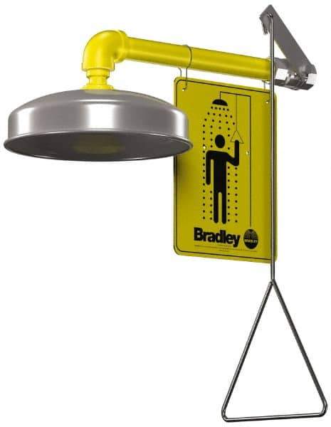 Bradley - Plumbed Drench Showers Mount: Horizontal Shower Head Material: Plastic with Stainless Steel - Exact Industrial Supply