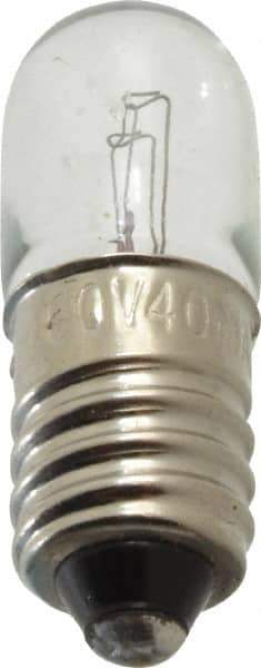 Value Collection - 2.4 Watt, Incandescent Miniature & Specialty T3-1/4 Lamp - Miniature Screw Base, 2 to 4.999 Equivalent Range, Warm (1,000 to 3,000), Dimmable, 1" OAL - Exact Industrial Supply