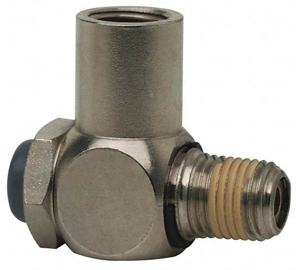 Norgren - 1/2" Female NPT x 1/2" Male NPT Tamper Resistant Flow Control Valve - 5 to 150 psi, Needle Valve & Brass Material - Exact Industrial Supply