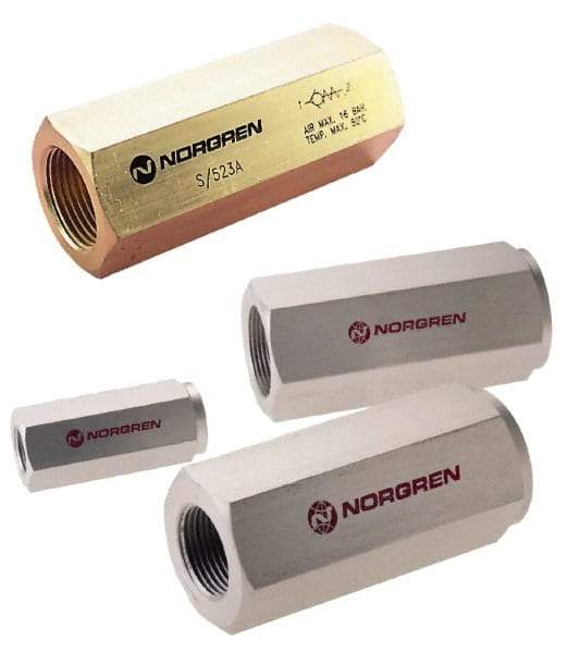 Norgren - 1-1/2" NPT High Flow Air Fuse - 0 to 232 psi, Shutoff Valve & Aluminum Material - Exact Industrial Supply