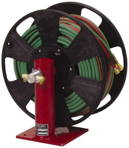 Reelcraft - 15-3/4" Long x 18" Wide x 19" High, 1/4" ID, Hand Crank Welding Hose Reel - 150' Hose Length, 200 psi Working Pressure - Exact Industrial Supply