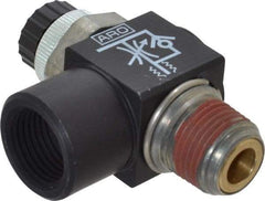 ARO/Ingersoll-Rand - 3/8" NPT x 3/8" NPT Right Angle Flow Control Valve - 0 to 150 psi & Brass Material - Exact Industrial Supply