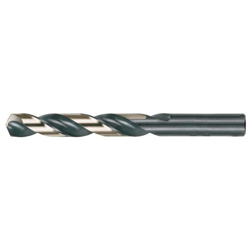 25/64 RHS / RHC HSS 135 Degree Split Point Heavy Duty Jobber Length Drill - Black & Gold - Exact Industrial Supply