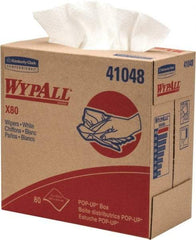 WypAll - Dry Shop Towel/Industrial Wipes - Pop-Up, 16-3/4" x 9" Sheet Size, White - Exact Industrial Supply