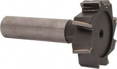 Made in USA - 1-3/8" Diam x 3/8" Face Width, Carbide-Tipped, 8 Teeth, Shank Connection Woodruff Keyseat Cutter - Uncoated, 2-3/8" OAL x 1/2" Shank, Staggered Teeth, ANSI 1211, Old Standard F - Exact Industrial Supply