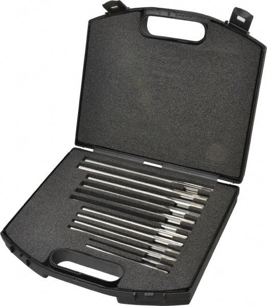 Made in USA - 0.1855" to 0.4995", Chucking Reamer Set - Straight Flute, Right Hand Cut, 4 & 6 Flute, 12 Pieces - Exact Industrial Supply