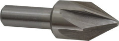 Interstate - 7/8" Head Diam, 1/2" Shank Diam, 6 Flute 60° High Speed Steel Countersink - Exact Industrial Supply