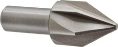 Interstate - 1-1/4" Head Diam, 3/4" Shank Diam, 6 Flute 60° High Speed Steel Countersink - Bright Finish, 3-3/8" OAL, Single End, Straight Shank, Right Hand Cut - Exact Industrial Supply