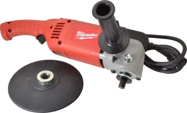 Milwaukee Tool - 7 to 9" Pad Diam, 1,750 RPM, Handheld Electric Polisher - 5/8-11" Spindle Thread, 11 Amps, 120 Volts - Exact Industrial Supply