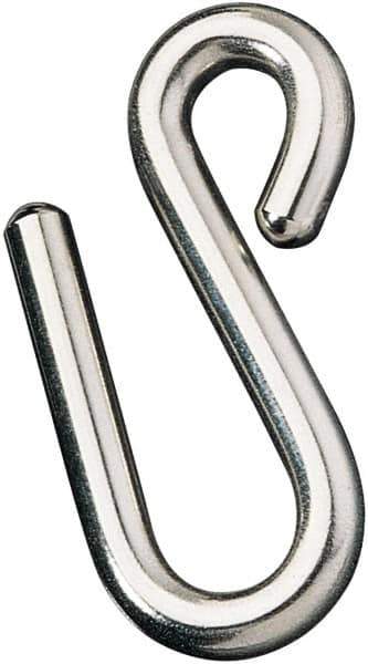 Ronstan - 15/32" Opening, 316 Stainless Steel Electropolished S-Hook - 1,320 Lb Capacity, 7/16" ID, 5/16" Wire, 3" OAL - Exact Industrial Supply