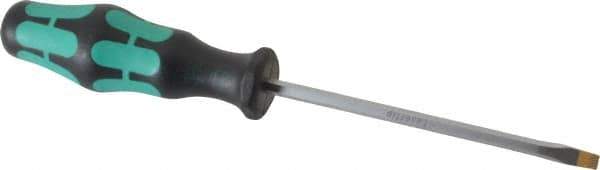 Wera - Slip Stop Slotted Screwdriver - Hexagon Shank, Ergonomic Handle - Exact Industrial Supply