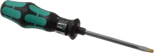 Wera - Slip Stop Slotted Screwdriver - Hexagon Shank, Ergonomic Handle - Exact Industrial Supply