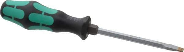 Wera - Slip Stop Slotted Screwdriver - Hexagon Shank, Ergonomic Handle - Exact Industrial Supply