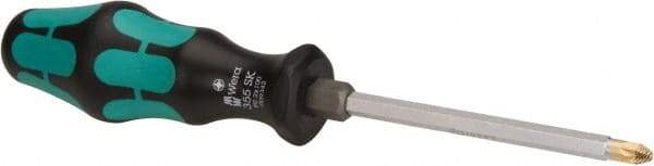 Wera - 4" Blade Length Posidrive Screwdriver - 8" OAL - Exact Industrial Supply