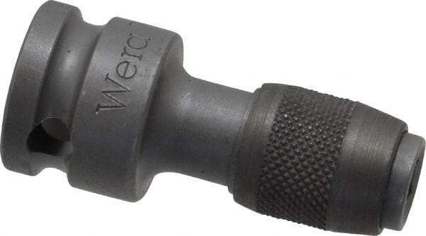 Wera - 3/8" Drive, 1/4" Insert, Hex Drive Bit Adapter - Quick Release, 1-11/16" OAL - Exact Industrial Supply