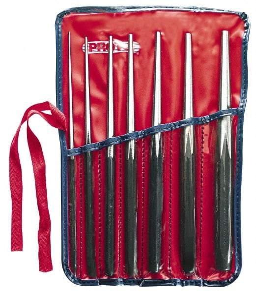 Proto - 7 Piece, 1/4 to 3/4", Drift Punch Set - Comes in Pouch - Exact Industrial Supply