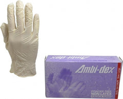 Disposable Gloves: Size Large, 5 mil, Synthetic Natural, 9″ Length, FDA Approved
