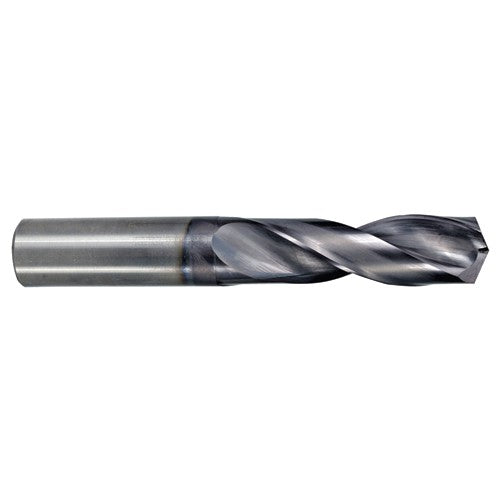 3 mm Dia. × 6 mm Shank × 20 mm Flute Length × 62 mm OAL, 3xD, 140°, TiAlN, 2 Flute, External Coolant, Round Solid Carbide Drill - Exact Industrial Supply