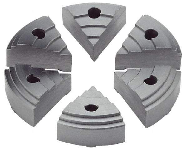 Value Collection - 2.16" Chuck Capacity, JF Attachment, Round Soft Lathe Chuck Jaw - 6 Jaws, Steel - Exact Industrial Supply