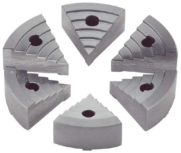 Value Collection - 2" Chuck Capacity, JF Attachment, Round Soft Lathe Chuck Jaw - 6 Jaws, Steel - Exact Industrial Supply